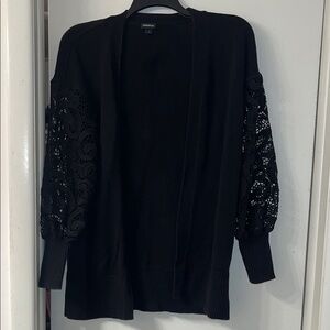 Torrid Black Cardigan with Lace Sleeves